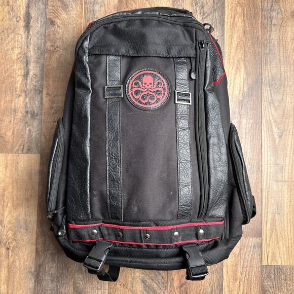 Bioworld Marvel Hydra Backpack Red Skull Captain America Black Mens - Picture 1 of 14